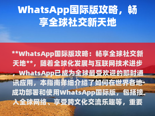 WhatsApp国际版攻略，畅享全球社交新天地