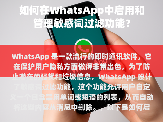 以下是启用和使用 WhatsApp 敏感词过滤功能的步骤，