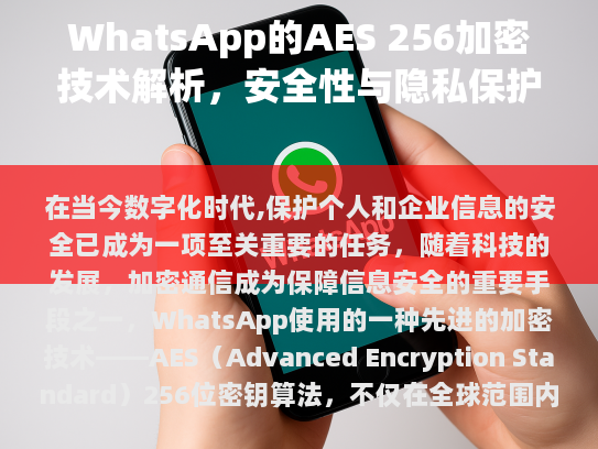 AES是一种对称密码算法，通过加密密钥来实现数据的加密与解密过程。AES256位密钥意味着加密过程中使用的密钥长度为256位，这使得AES256比传统的128位或192位密钥更为强大、难以破解。