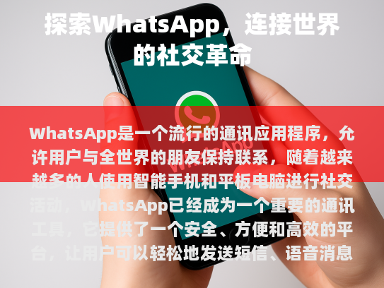 WhatsApp——连接世界的社交革命