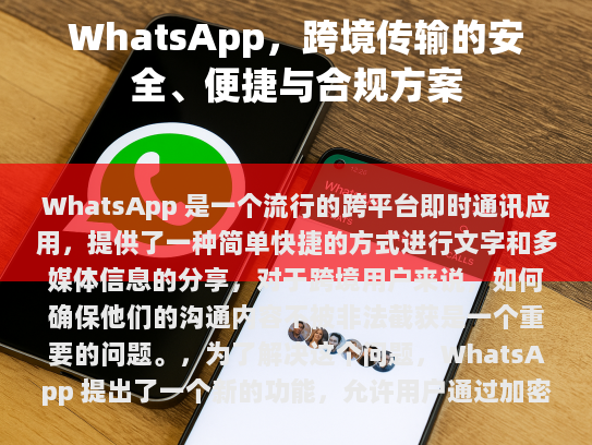 WhatsApp 是一个流行的跨平台即时通讯应用，提供了一种简单快捷的方式进行文字和多媒体信息的分享。对于跨境用户来说，如何确保他们的沟通内容不被非法截获是一个重要的问题。