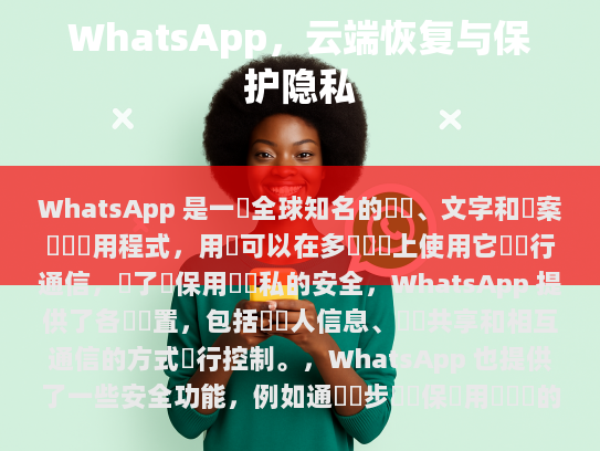 WhatsApp 是一个全球知名的文字、语音及文件传输应用。用户可在多种设备上使用它进行通讯。为了保证用户隐私的安全，WhatsApp 提供了各种设置，包括个人隐私、数据共享及沟通方式的控制。
