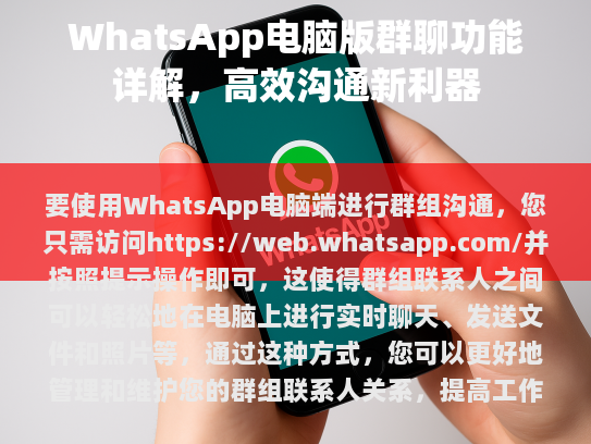 WhatsApp电脑端群聊功能详解，高效沟通新利器