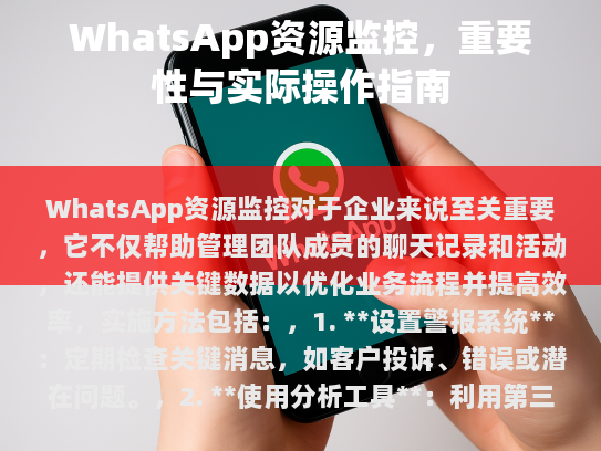 WhatsApp 资源监控的重要性及其实操指南