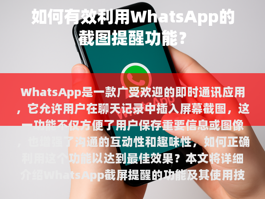 如何有效利用WhatsApp的截图提醒功能？