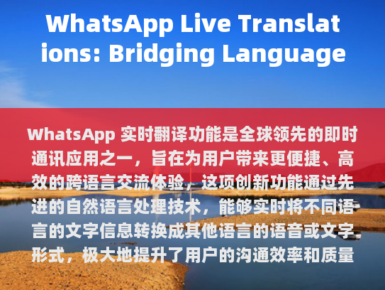 WhatsApp 实时翻译功能，解锁跨语言交流的新世界