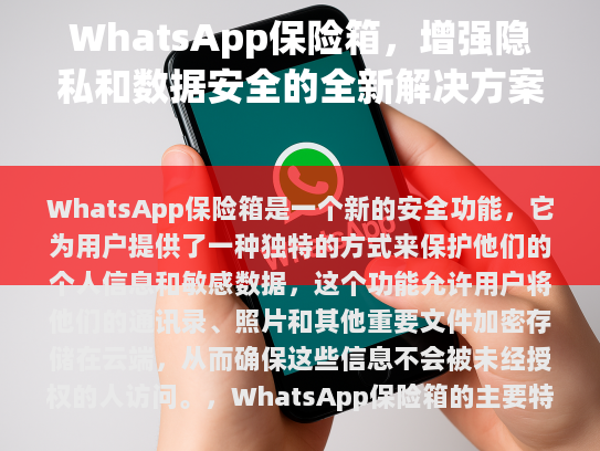 WhatsApp保险箱，增强隐私和数据安全的新解决方案