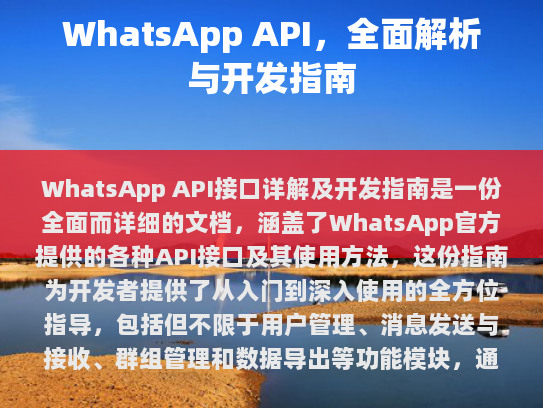 WhatsApp API接口详解及开发指南